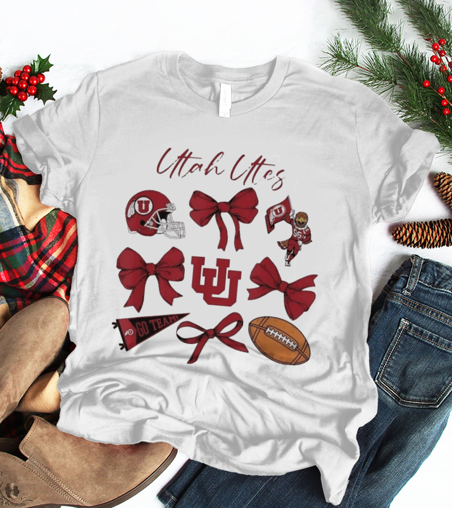 Utah Utes Football Game Day Bows Swoop Go Team T-Shirt