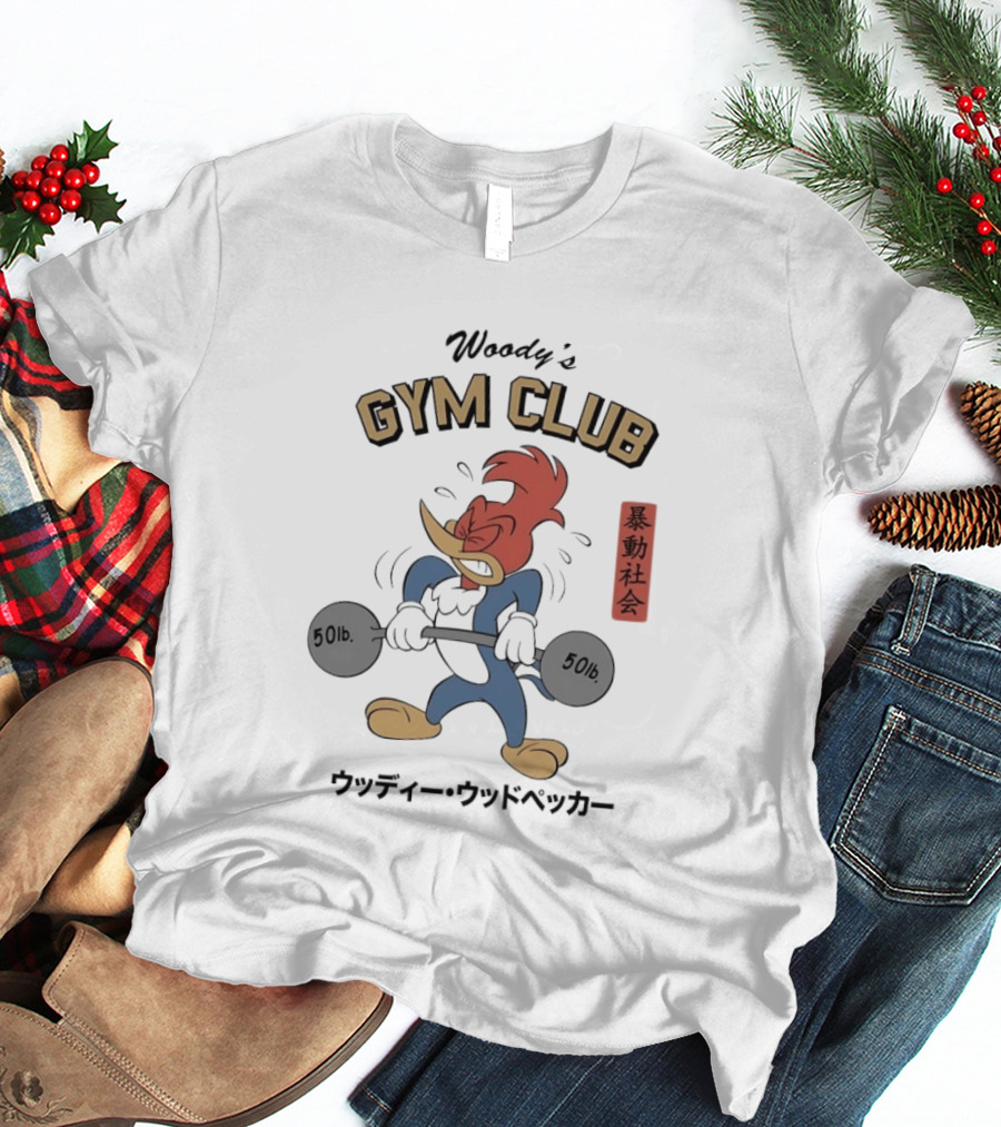 Woody Woodpecker Woody's Gym Club 50lb Cartoon T-Shirt