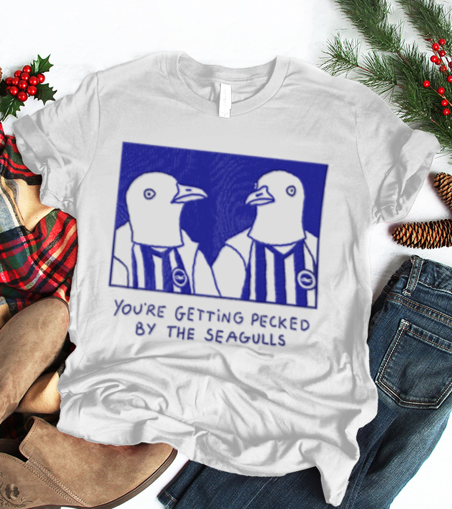 You're Getting Pecked By The Seagulls Striped Seagull T-Shirt