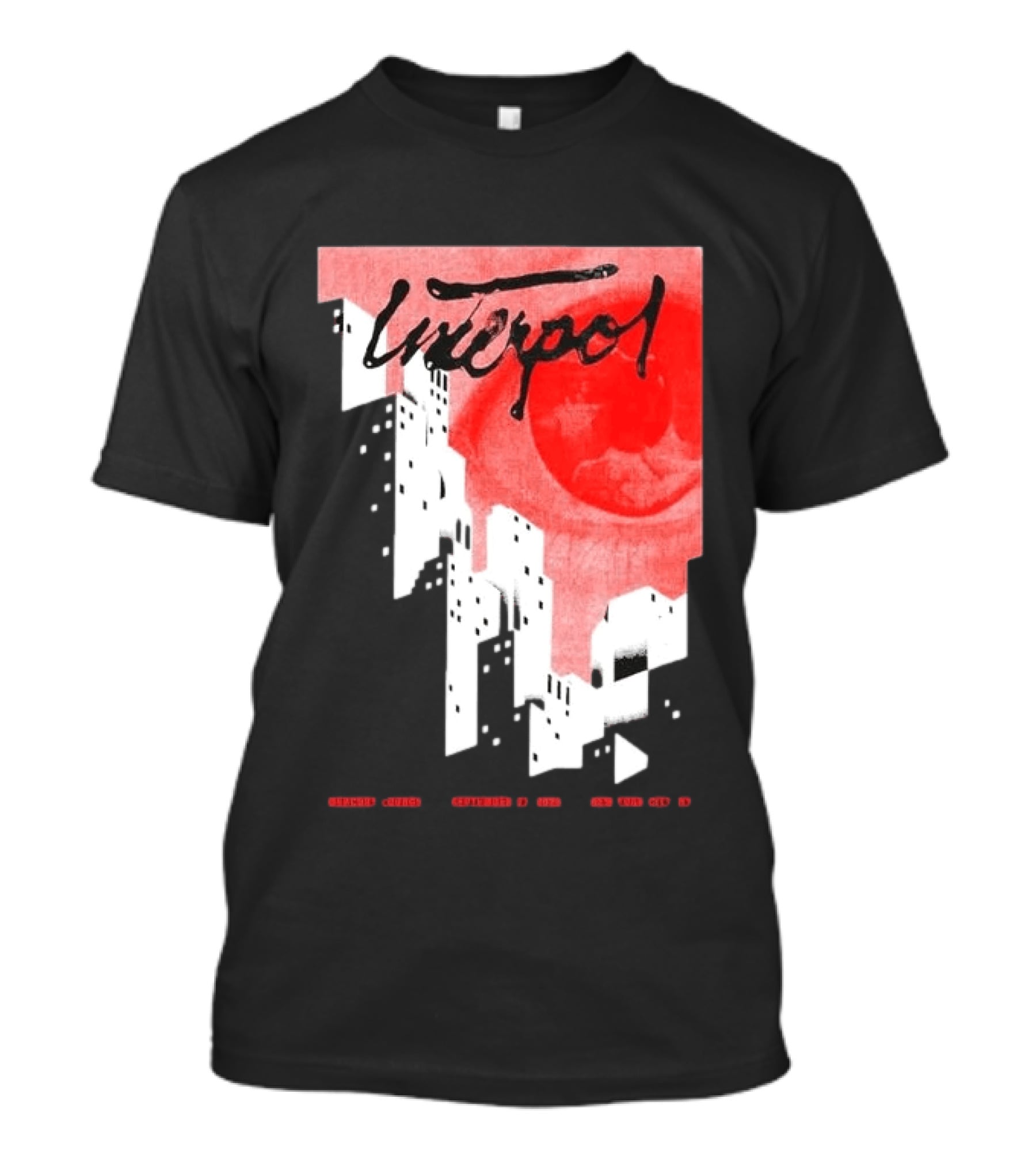 Interpol New York September 27 2026 Tour Cities Skyline Red Moon T-Shirt