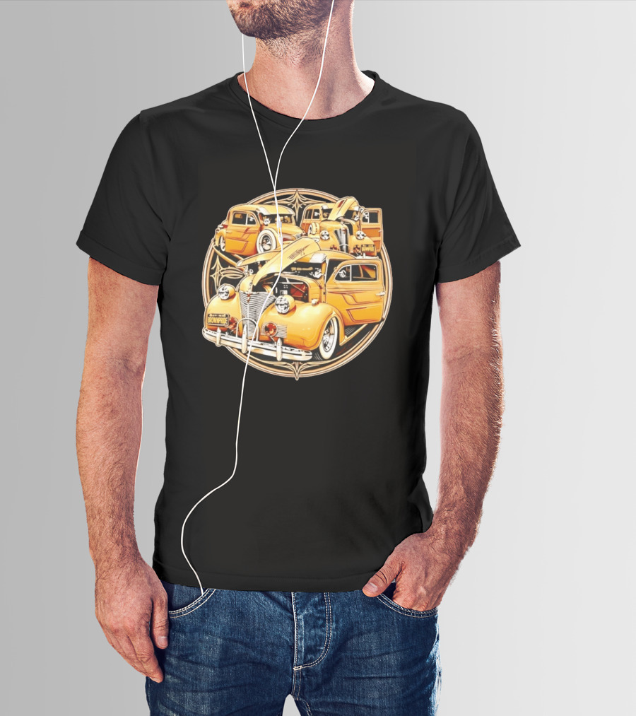 Brown Pride Lowrider Classic Cars Vintage Custom Car Art Deco T-Shirt