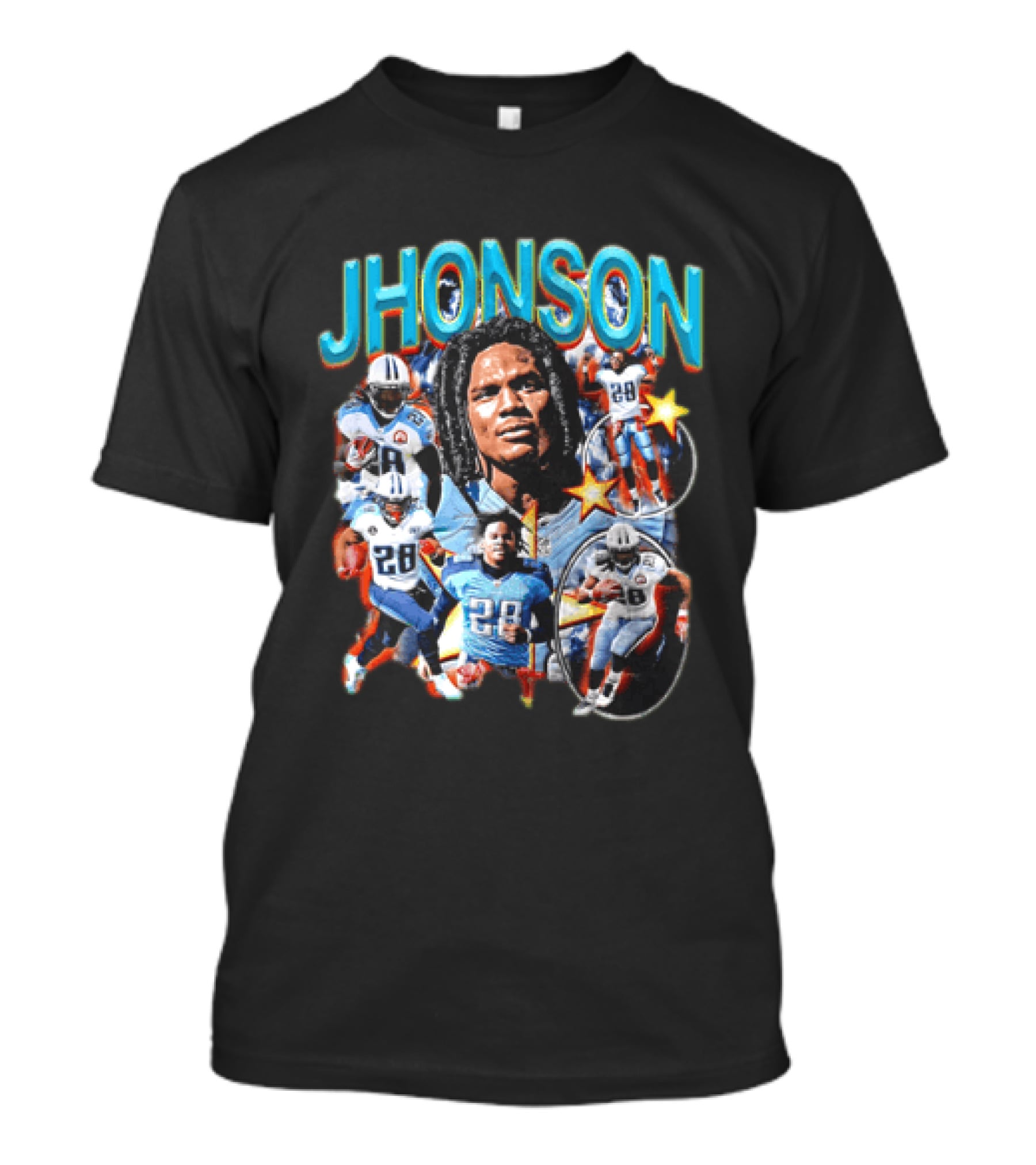 Chris Johnson Tennessee Titans 2000 Yard Season Jhonson 28 NFL Football T-Shirt
