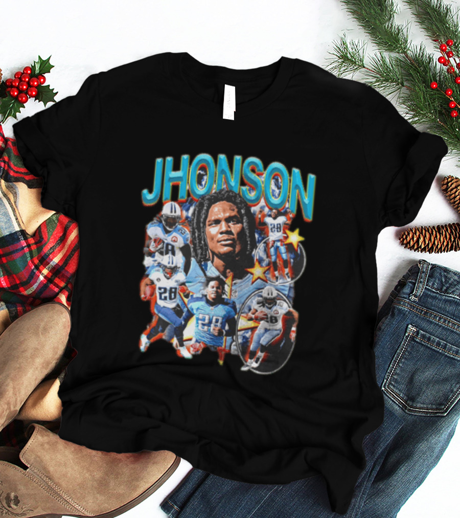 Chris Johnson Tennessee Titans 2000 Yard Season Jhonson 28 NFL Football T-Shirt
