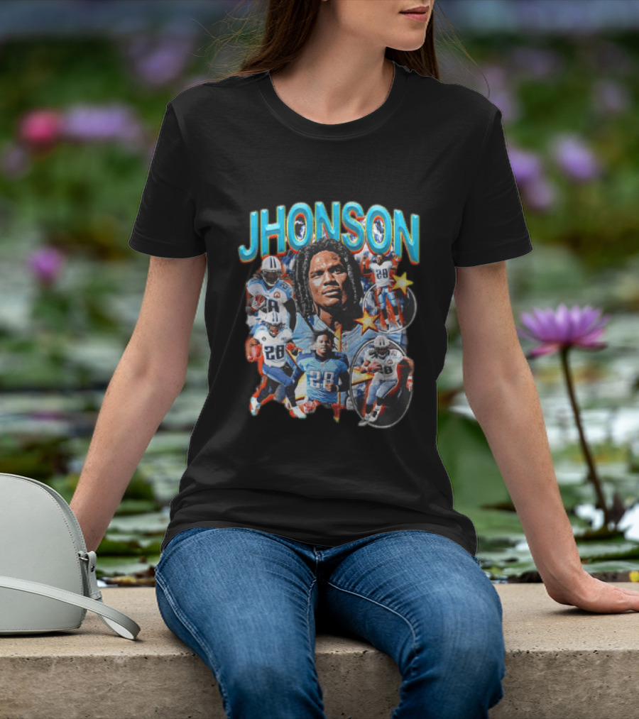 Chris Johnson Tennessee Titans 2000 Yard Season Jhonson 28 NFL Football T-Shirt