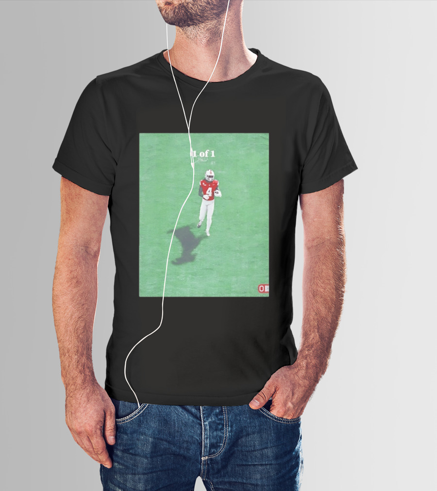 Julian Fleming Ohio State Buckeyes 1 Of 1 Number 4 Football Player T-Shirt