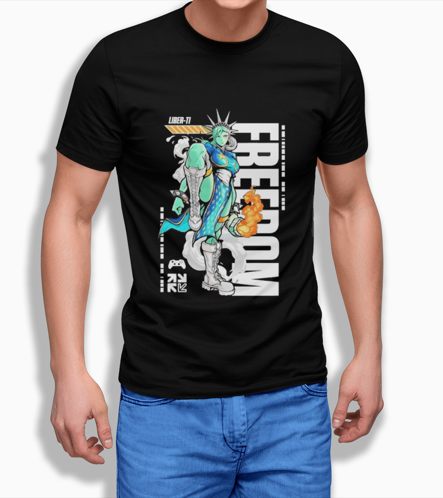 Liber Ti Chun Li Freedom Statue Of Liberty T-Shirt