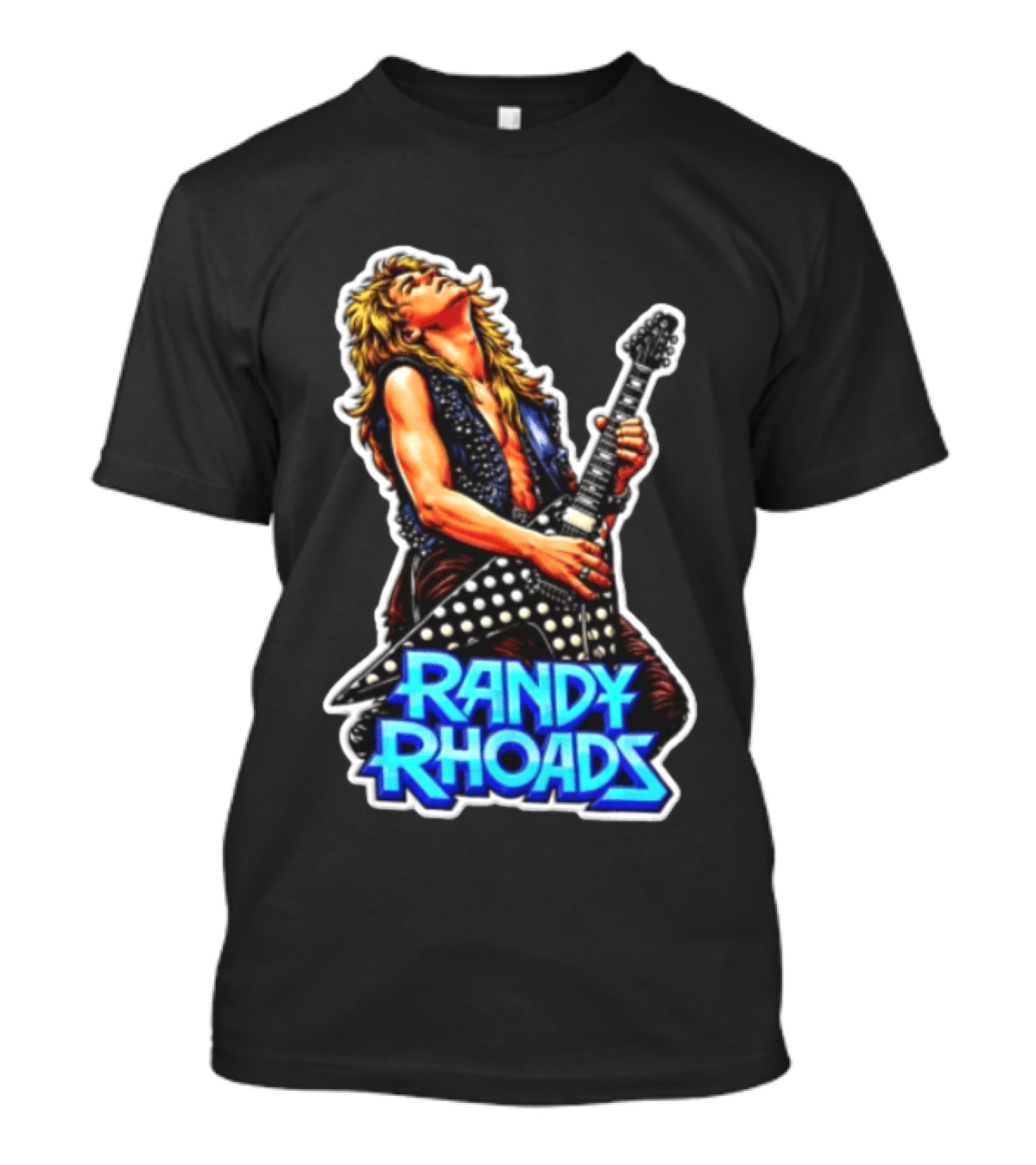 Randy Rhoads Polka Guitar Blonde Guitarist Playing T-Shirt