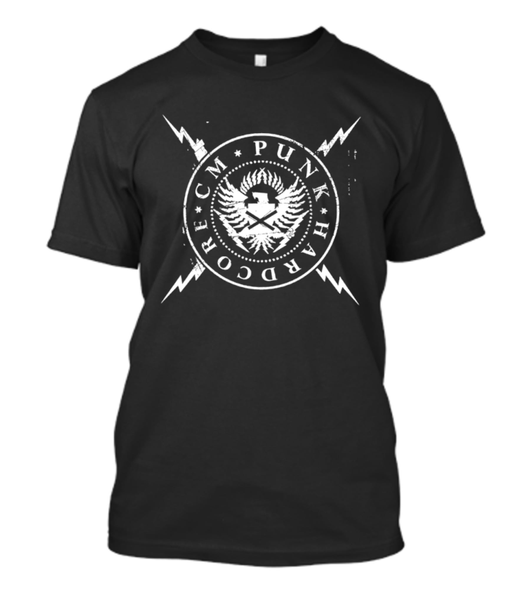 Distressed CM Punk Hardcore Wrestling Iconic Lightning T-Shirt