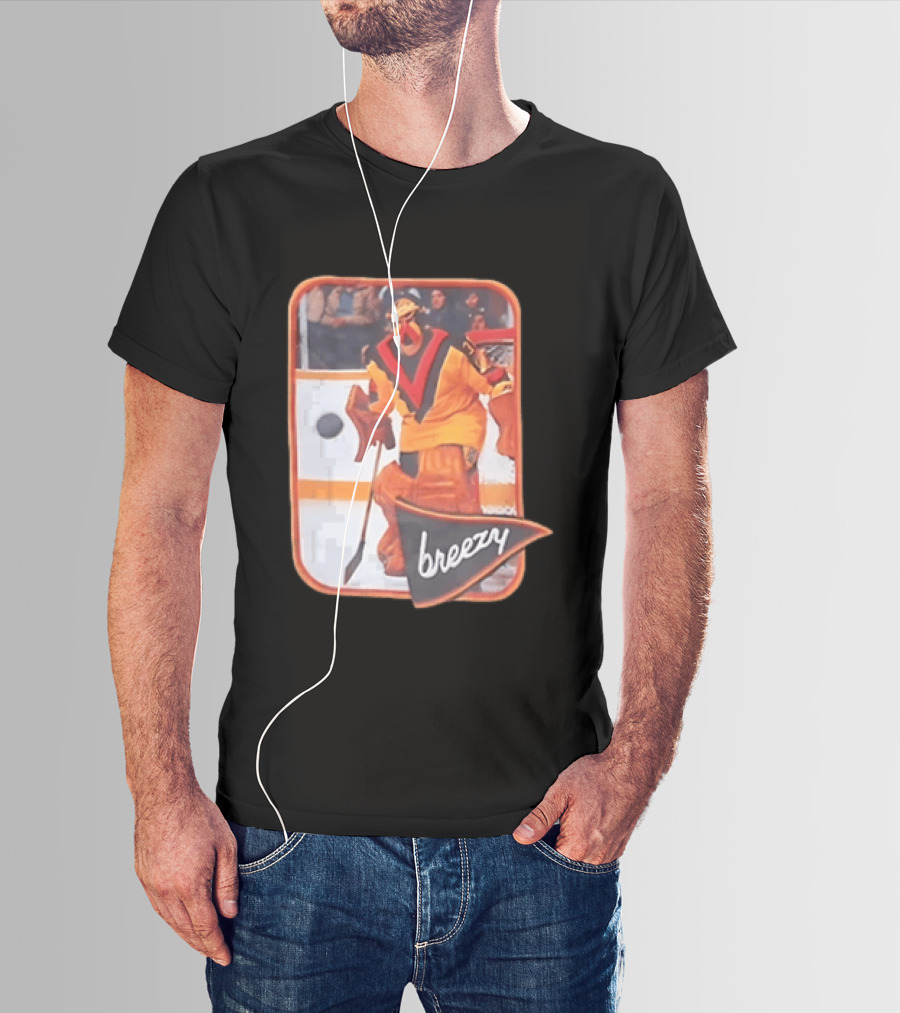 Richard Brodeur Vancouver Canucks NHL Breezy Retro Goalie Gear T-Shirt