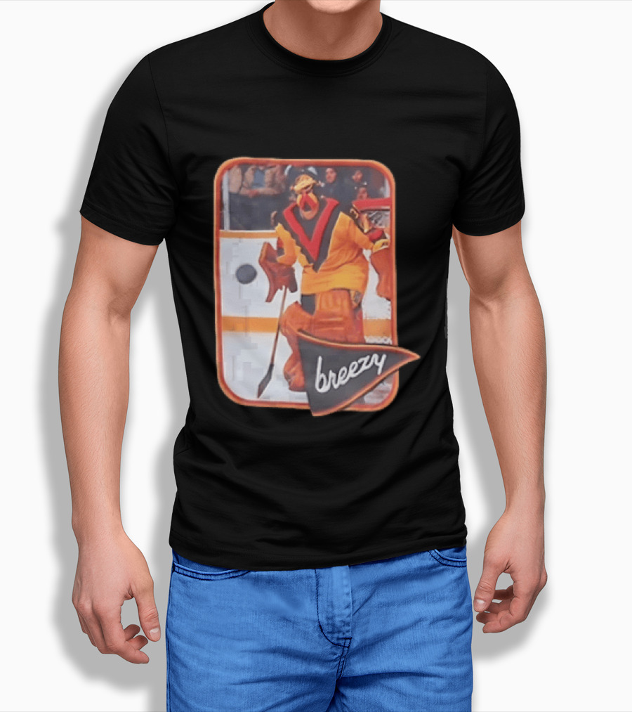 Richard Brodeur Vancouver Canucks NHL Breezy Retro Goalie Gear T-Shirt