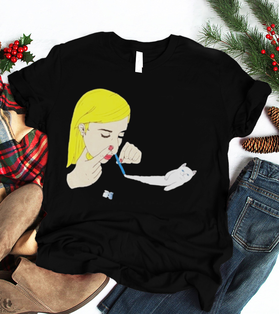 Ripndip Nermal Snorting Cat Blonde Girl Streetwear T-Shirt