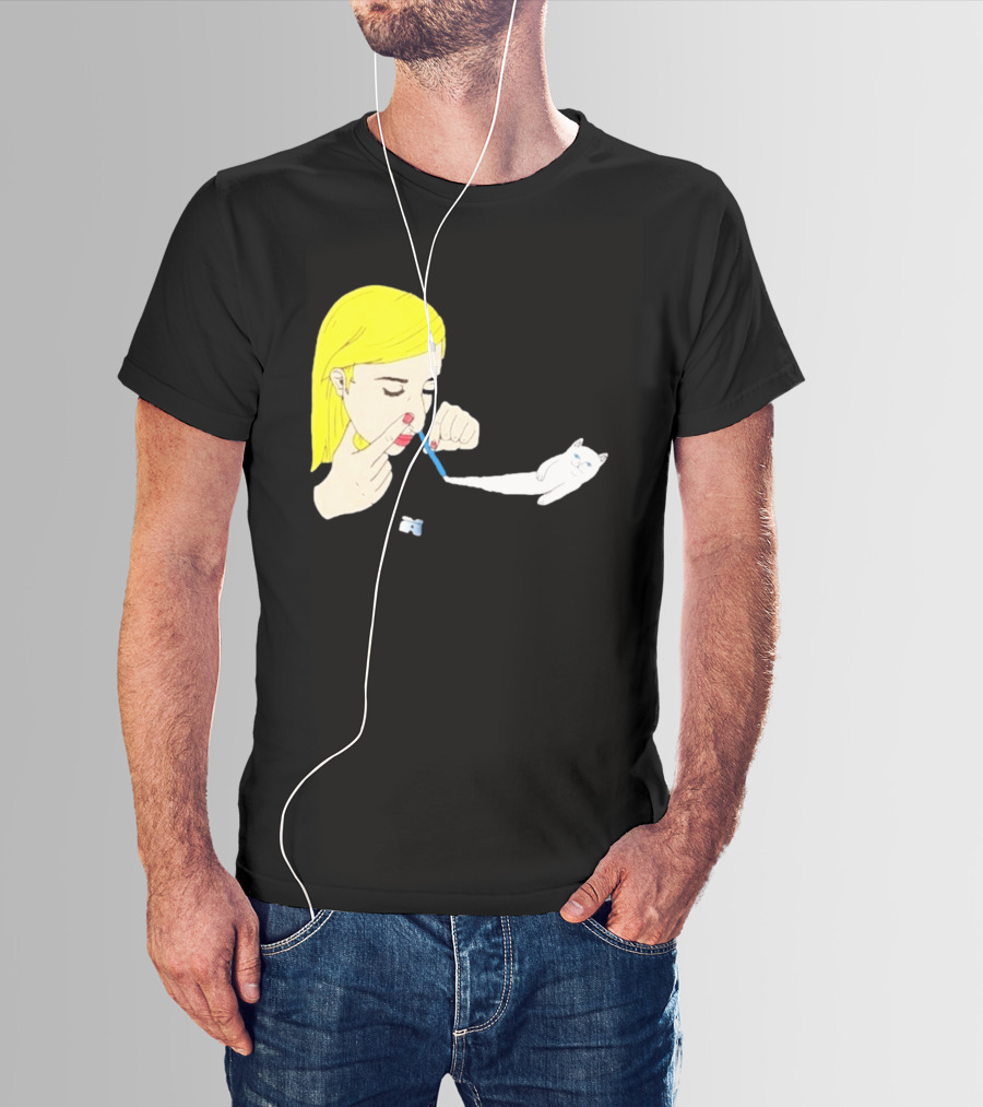 Ripndip Nermal Snorting Cat Blonde Girl Streetwear T-Shirt