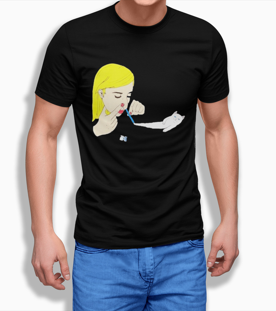 Ripndip Nermal Snorting Cat Blonde Girl Streetwear T-Shirt