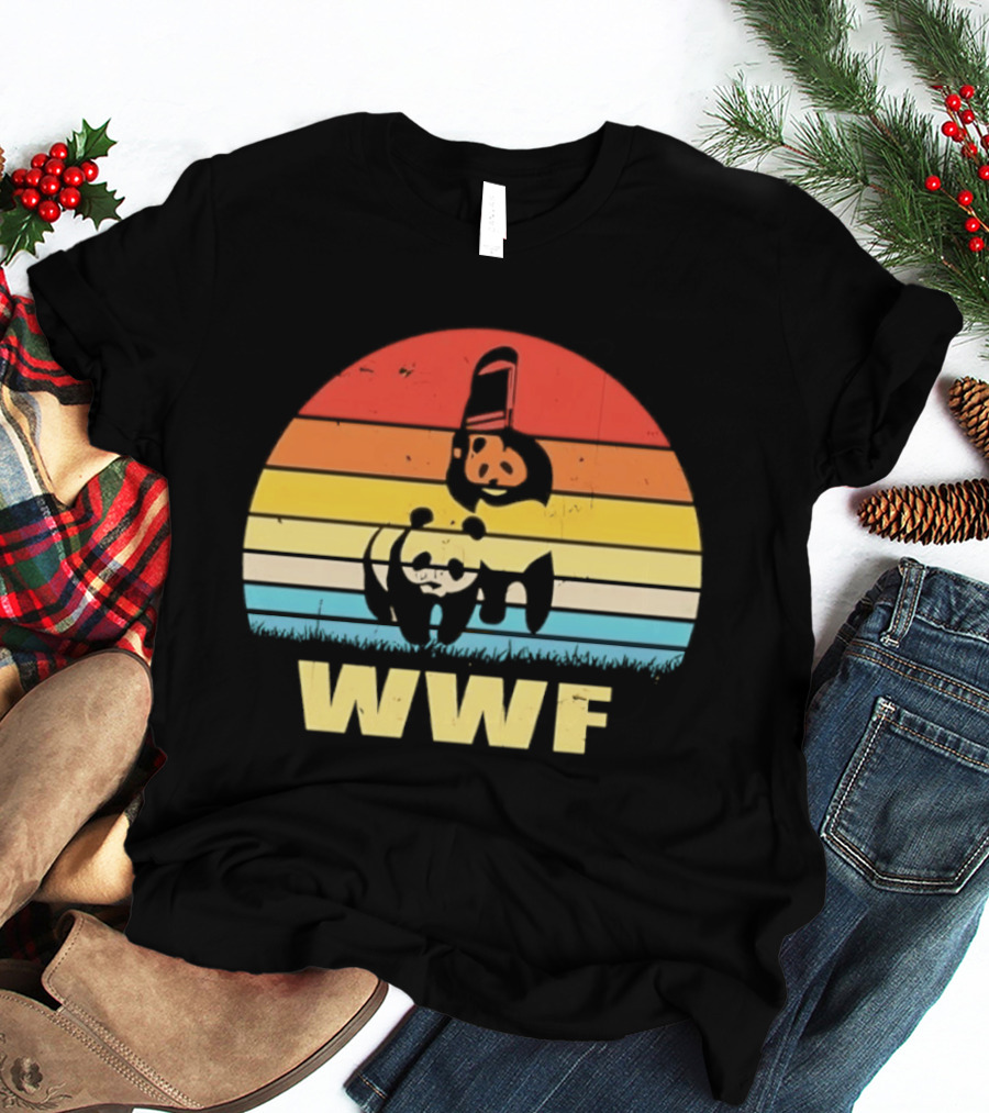 WWF Panda Retro Sunset World Wildlife Fund T-Shirt