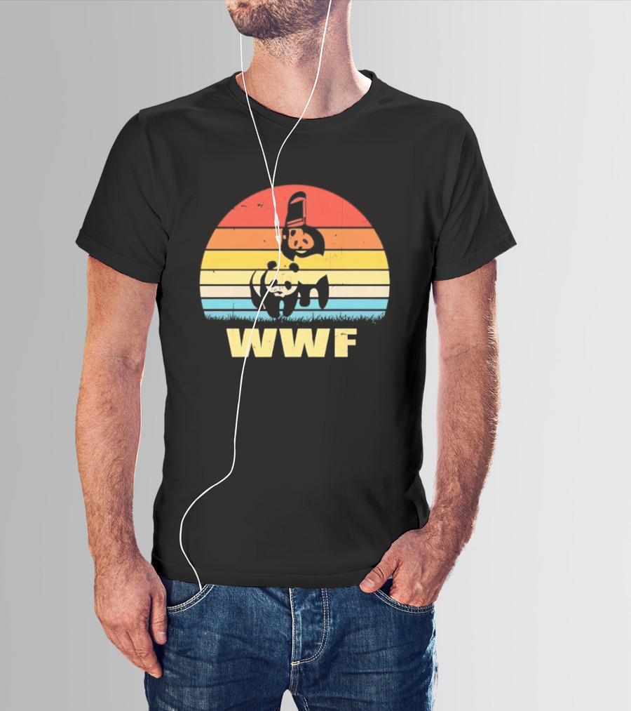 WWF Panda Retro Sunset World Wildlife Fund T-Shirt