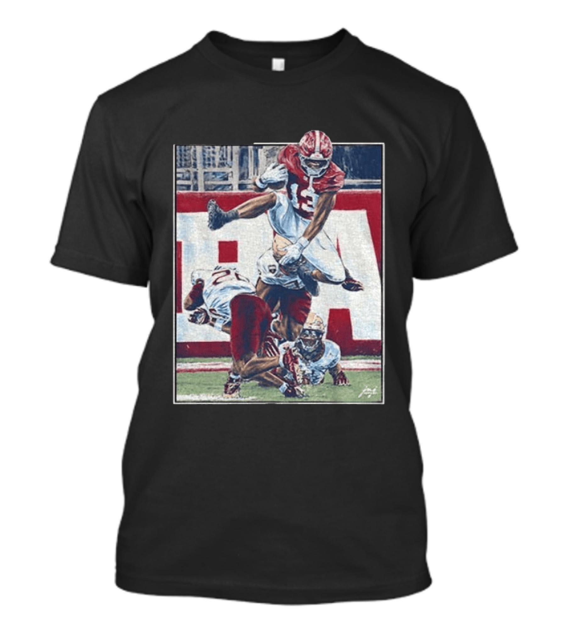 Alabama Football EJ Crowell Leaping Over Noles Defenders T-Shirt