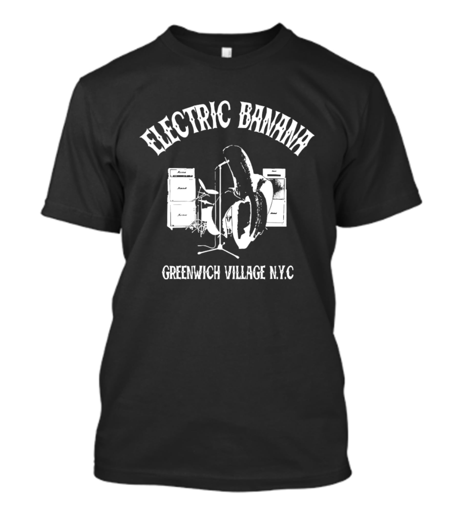 Electric Banana Greenwich Village NYC Amplifier And Microphone T-Shirt