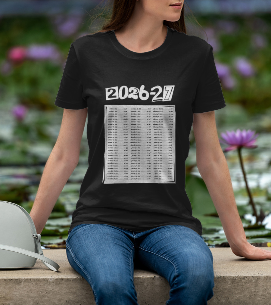 2026 2027 San Jose Sharks Team Hockey Match Date Schedule T-Shirt