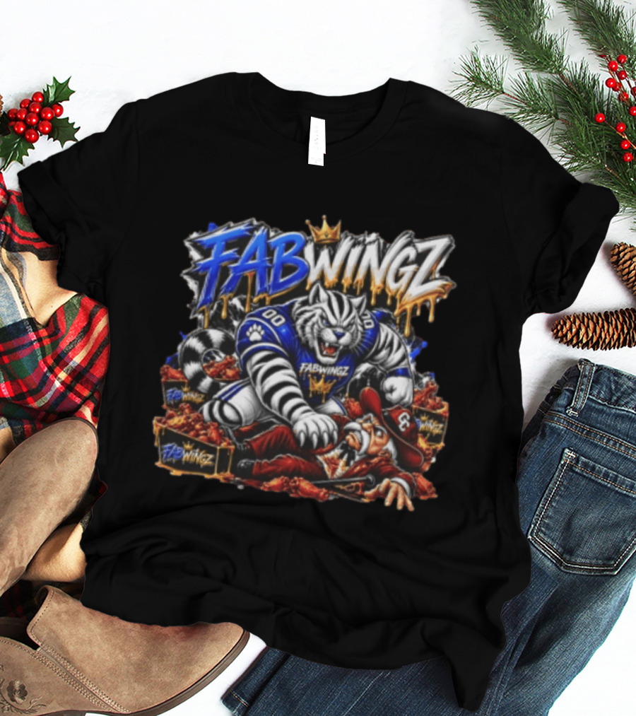 FABWINGZ 00 Tiger Vs Old Cowboy In Chicken Wings Battle T-Shirt
