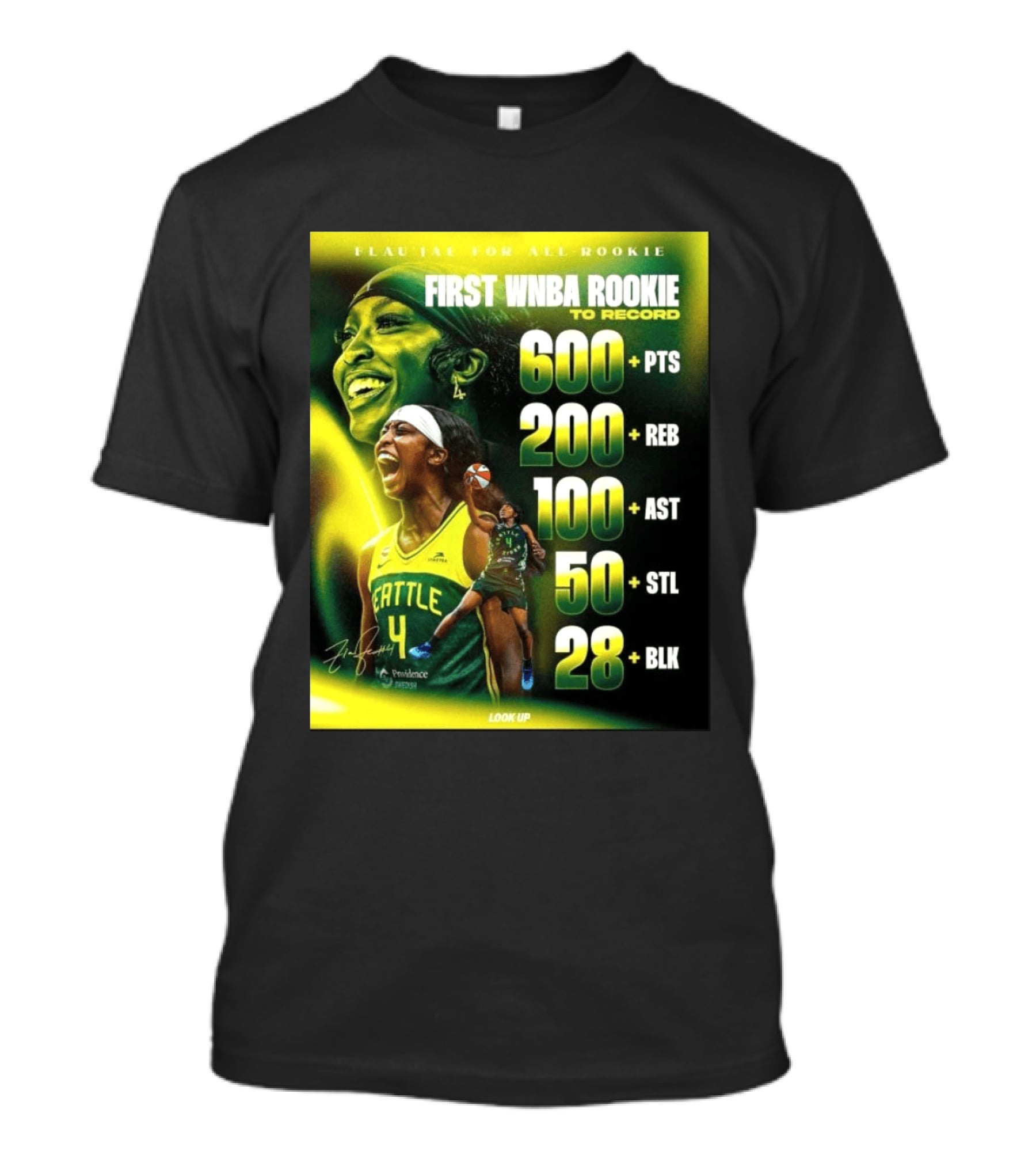 Flau'jae For All Rookie First WNBA Rookie To Record 600+ PTS 200+ REB 100+ AST 50+ STL 28+ BLK Seattle T-Shirt