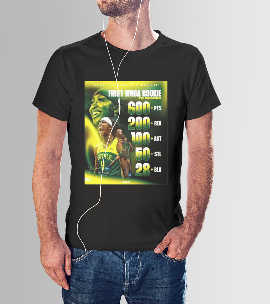 Flau'jae For All Rookie First WNBA Rookie To Record 600+ PTS 200+ REB 100+ AST 50+ STL 28+ BLK Seattle T-Shirt