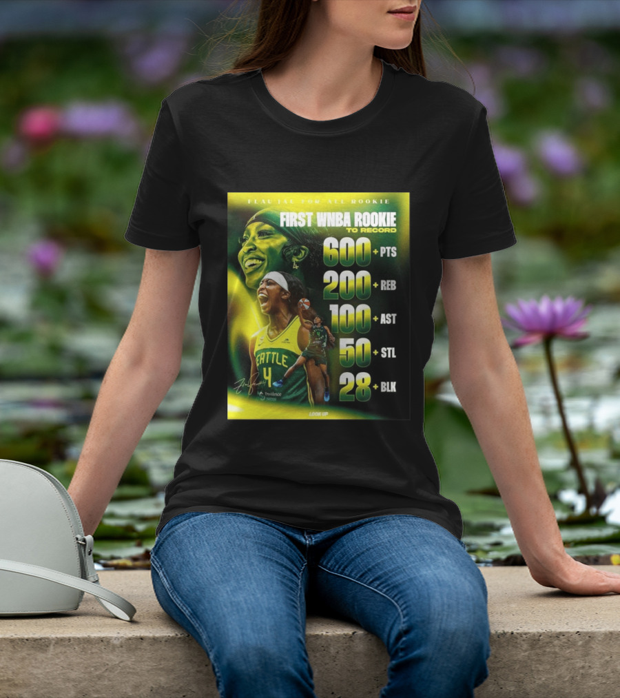 Flau'jae For All Rookie First WNBA Rookie To Record 600+ PTS 200+ REB 100+ AST 50+ STL 28+ BLK Seattle T-Shirt