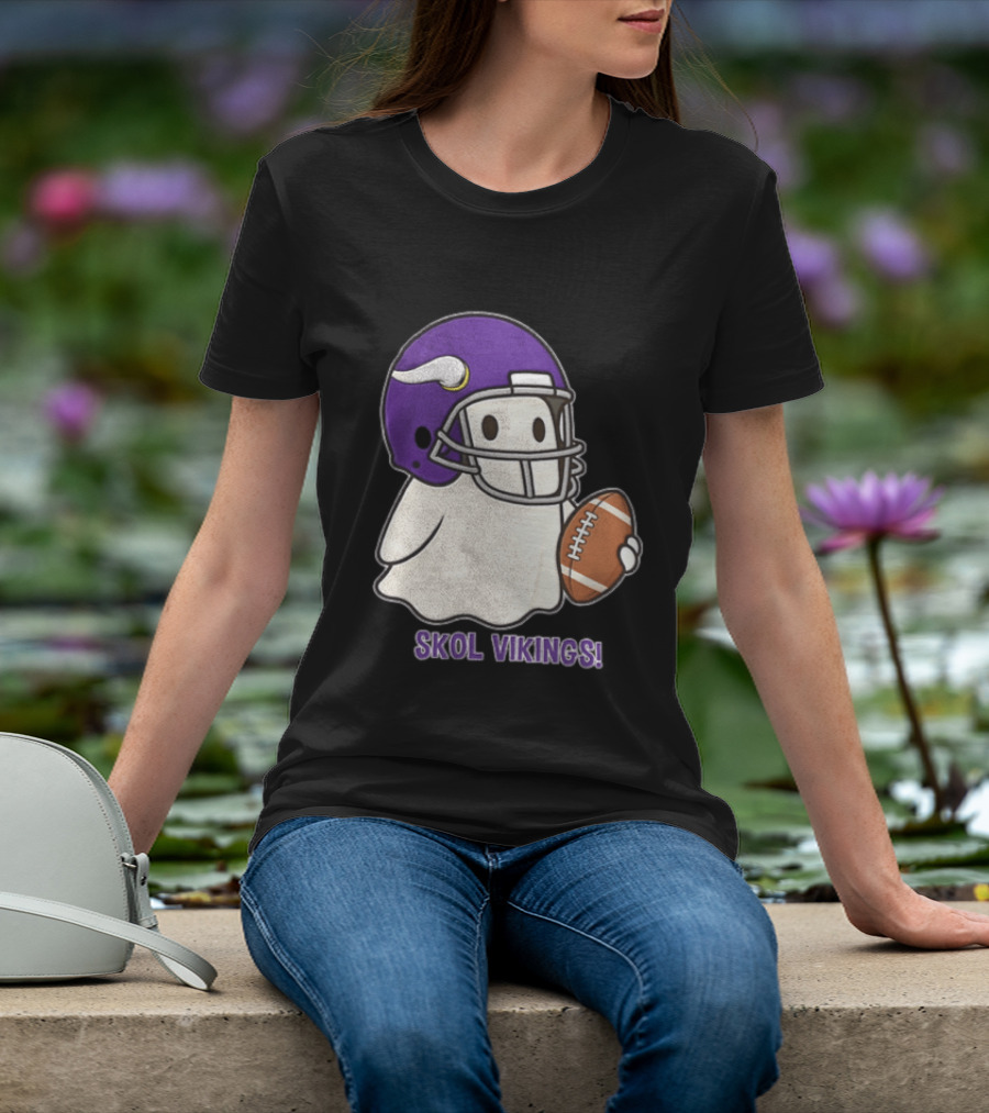 Minnesota Vikings Skol Vikings Ghost Purple Football Helmet T-Shirt
