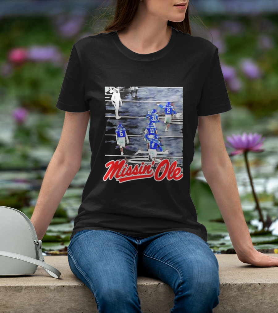Missin' Ole Mississippi Rebels Football Players In Action T-Shirt