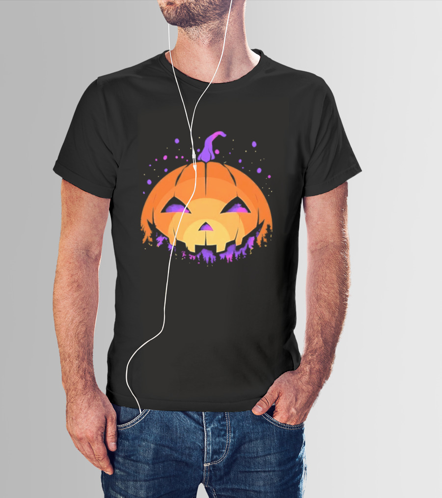 Spooky Jack O' Lantern Vibrant Halloween Vibes T-Shirt