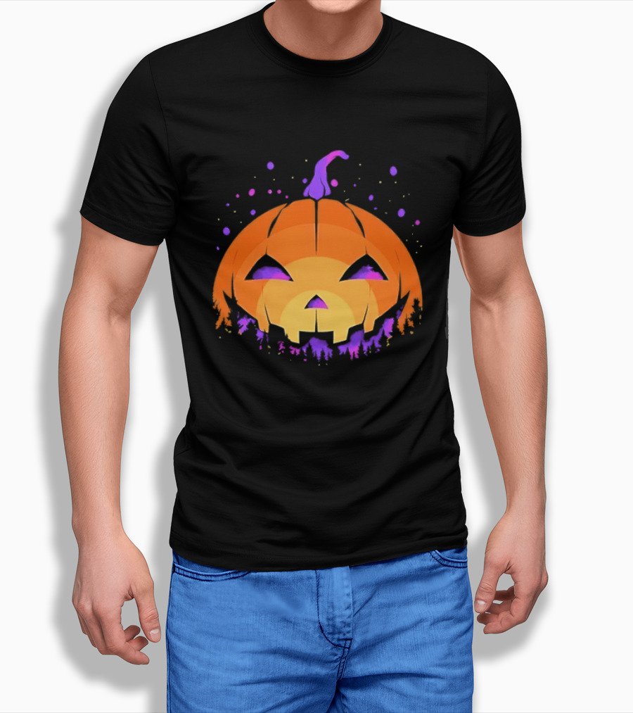 Spooky Jack O' Lantern Vibrant Halloween Vibes T-Shirt