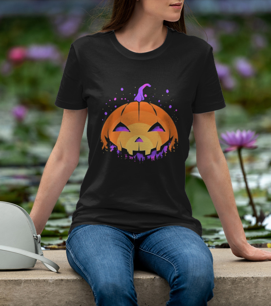 Spooky Jack O' Lantern Vibrant Halloween Vibes T-Shirt