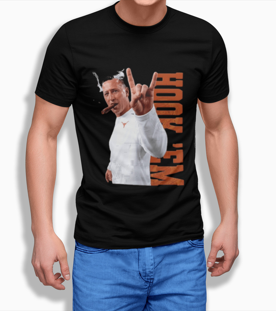 Steve Sarkisian Texas Longhorns NCAA Hook Em Smoking Cigar T-Shirt