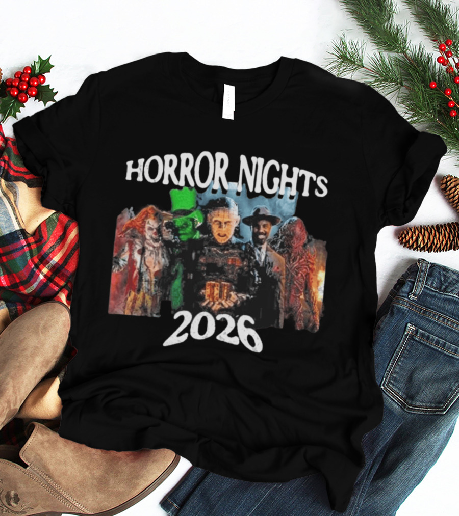 Horror Nights 2026 Haunted House Halloween Clowns Monsters Detective T-Shirt
