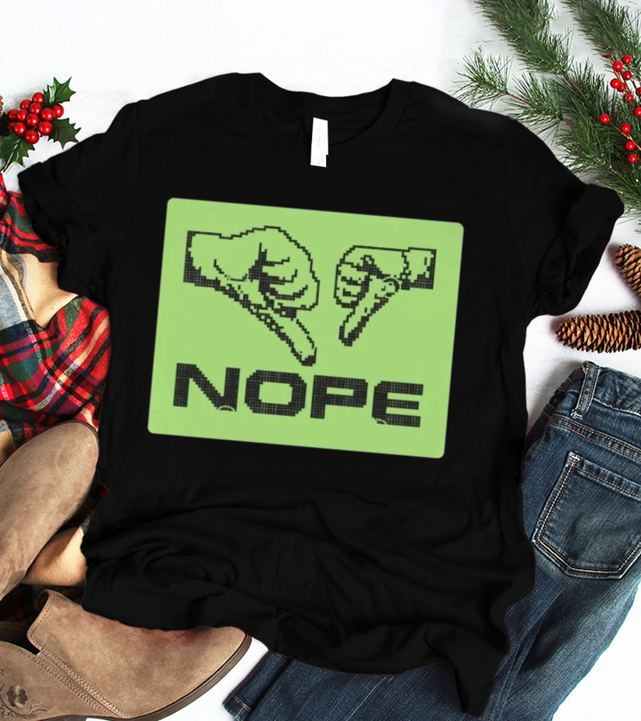 Nope Thumbs Down Pixel Art Dislike Expression T-Shirt
