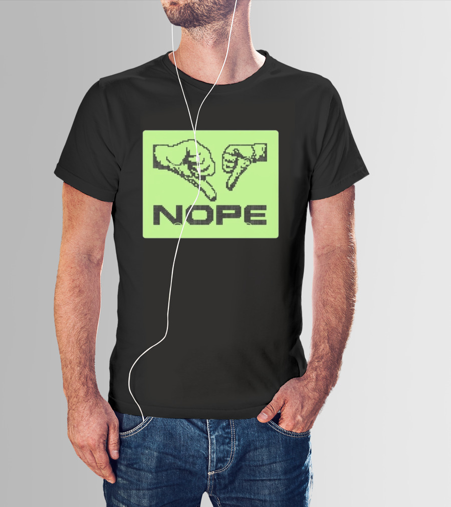 Nope Thumbs Down Pixel Art Dislike Expression T-Shirt