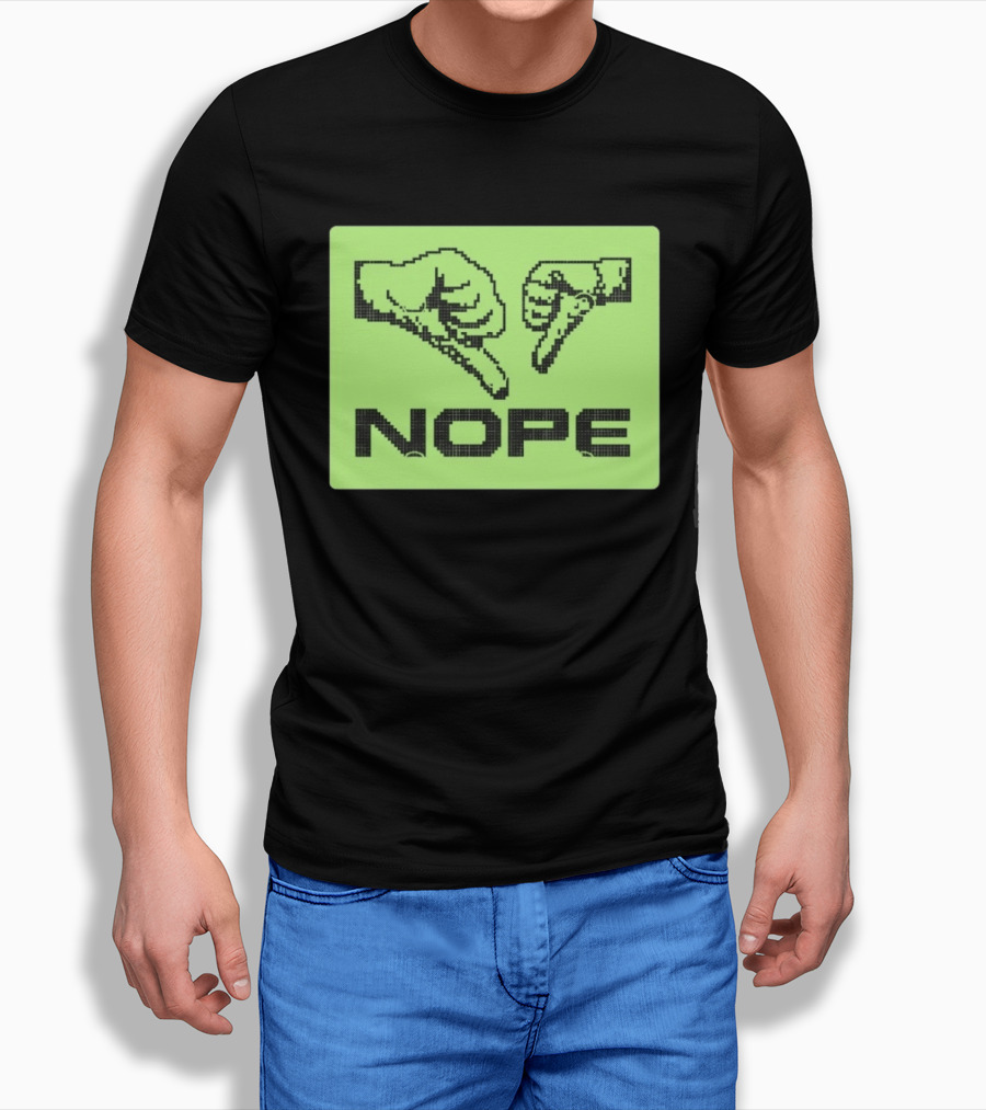 Nope Thumbs Down Pixel Art Dislike Expression T-Shirt