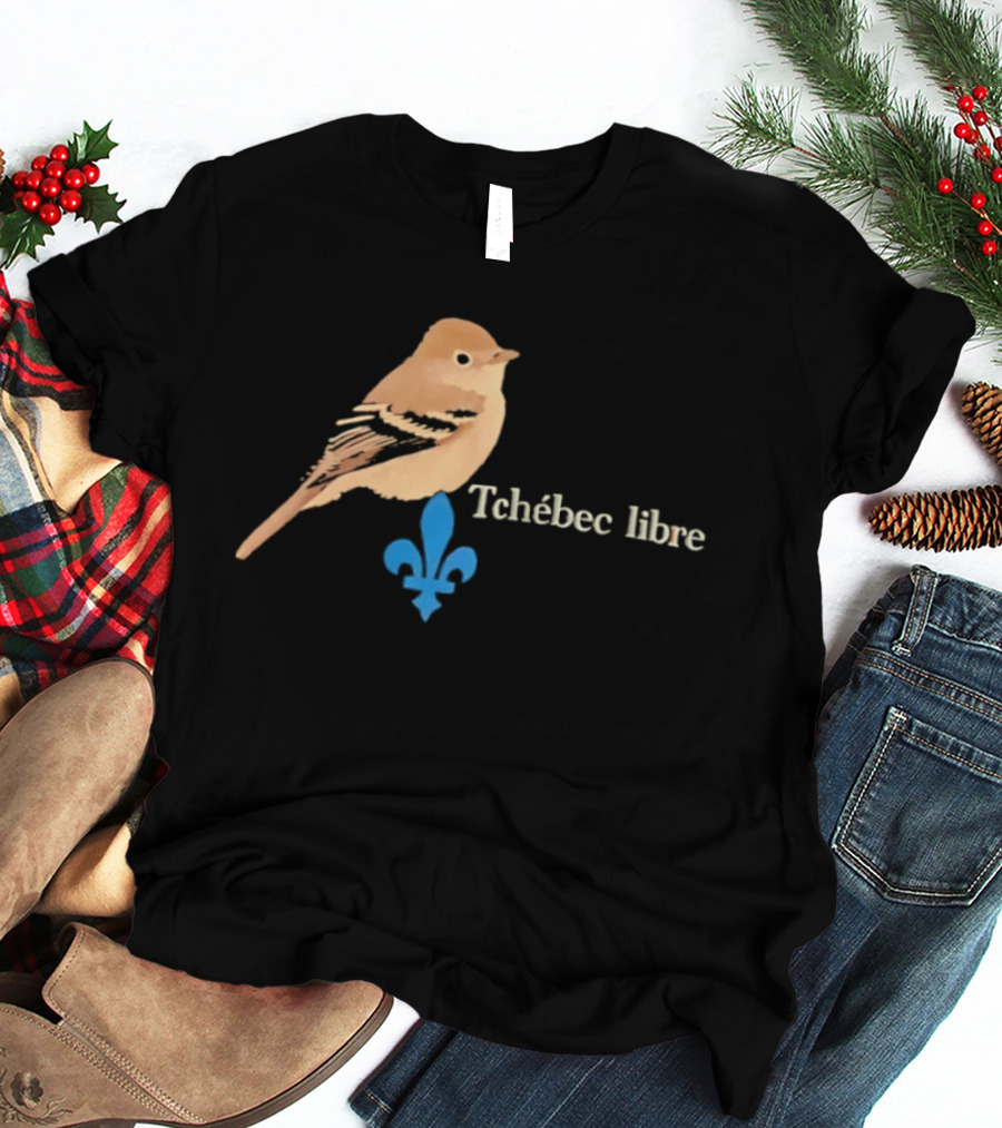 Tchébec Libre Fleur De Lis Quebec Bird T-Shirt