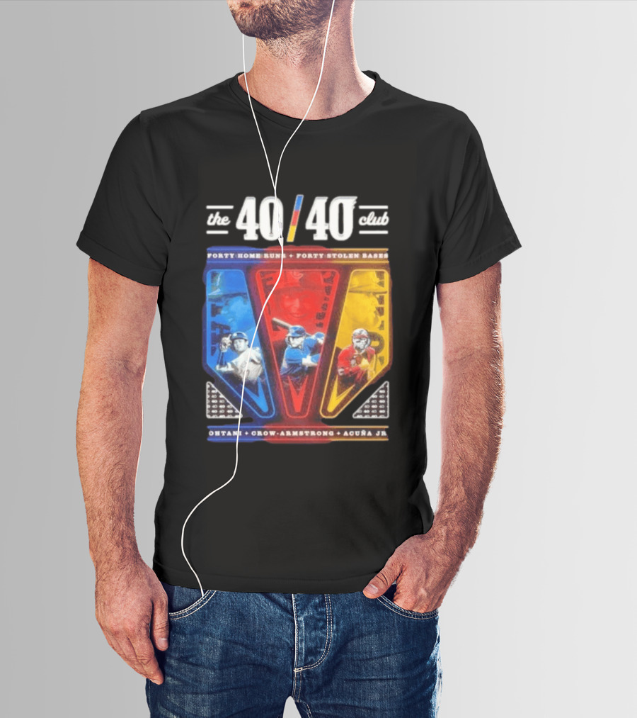 The 40 40 Club Forty Home Runs Forty Stolen Bases Ohtani Crow Armstrong Acuña Jr T-Shirt