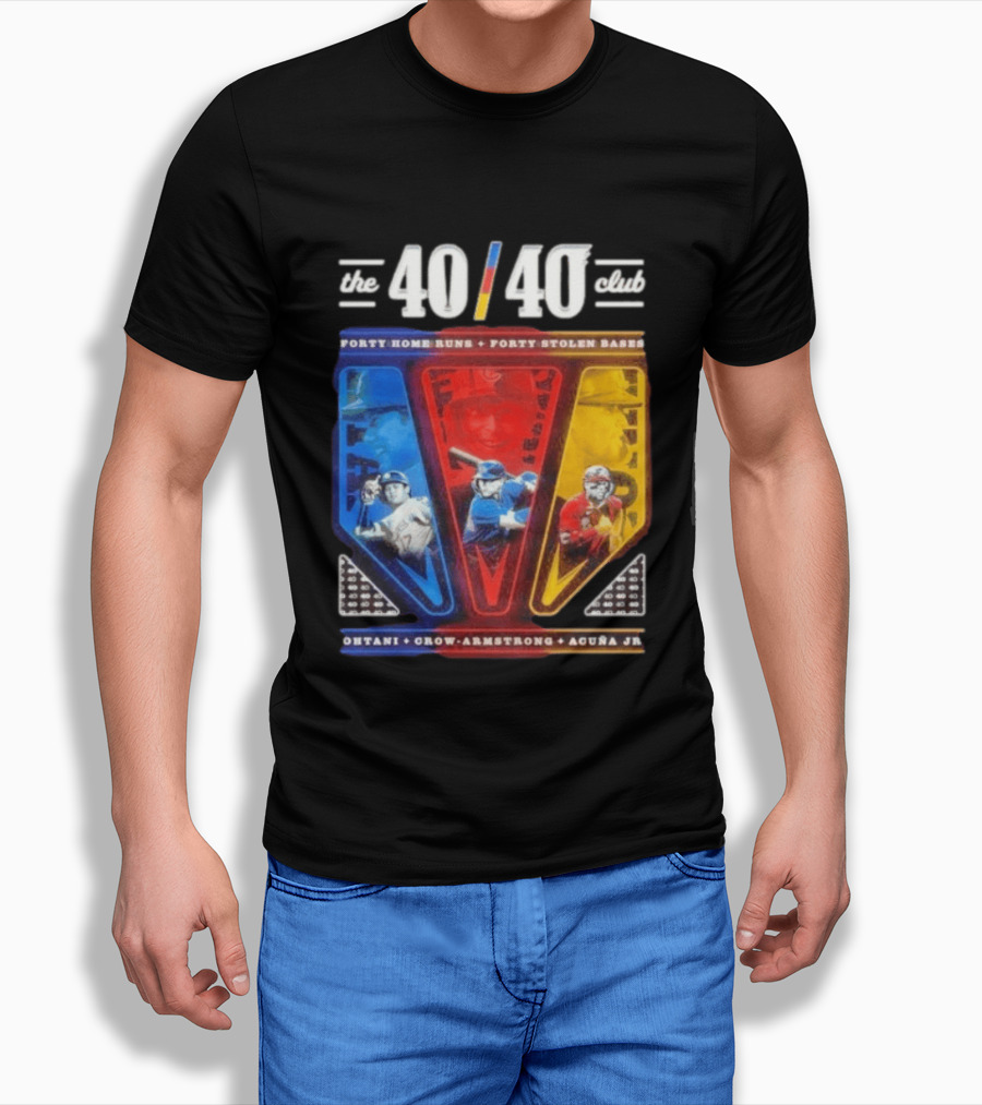 The 40 40 Club Forty Home Runs Forty Stolen Bases Ohtani Crow Armstrong Acuña Jr T-Shirt