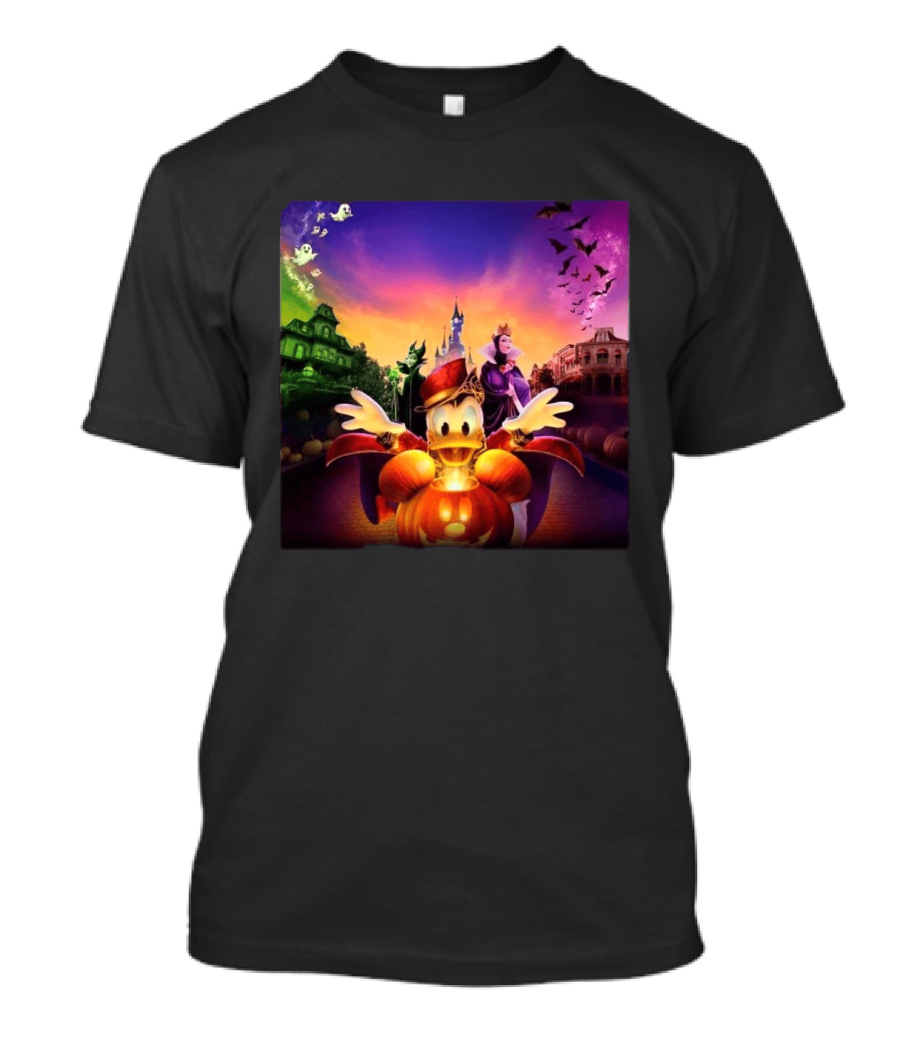 2026 Disney Halloween Festival Disneyland Paris With Haunted Mansion And Donald Duck T-Shirt