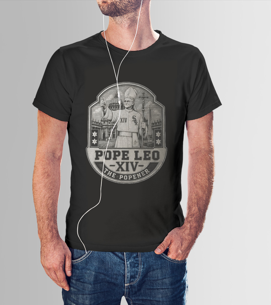 Pope Leo XIV The Popener Chicago Baseball Sox Crest T-Shirt