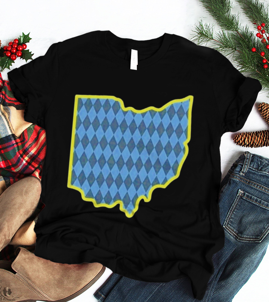 Oktoberfest Ohio Bavarian Diamond Pattern Map T-Shirt