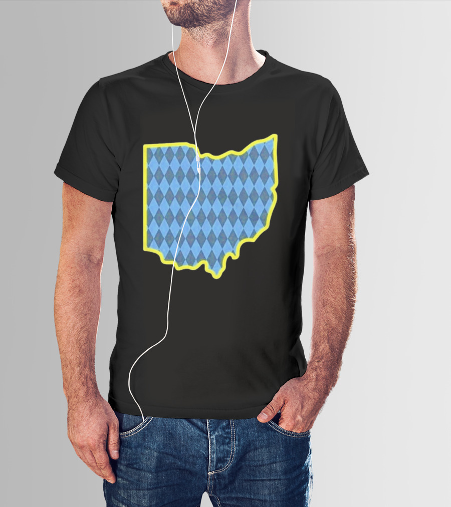 Oktoberfest Ohio Bavarian Diamond Pattern Map T-Shirt