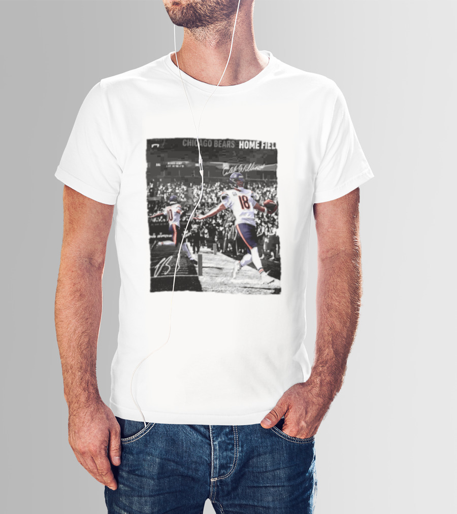 Chicago Bears Caleb Williams And Luther Burden Home Field Football T-Shirt