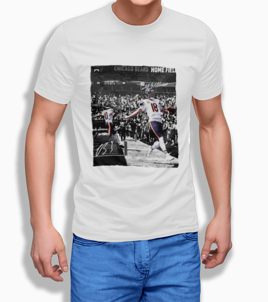 Chicago Bears Caleb Williams And Luther Burden Home Field Football T-Shirt