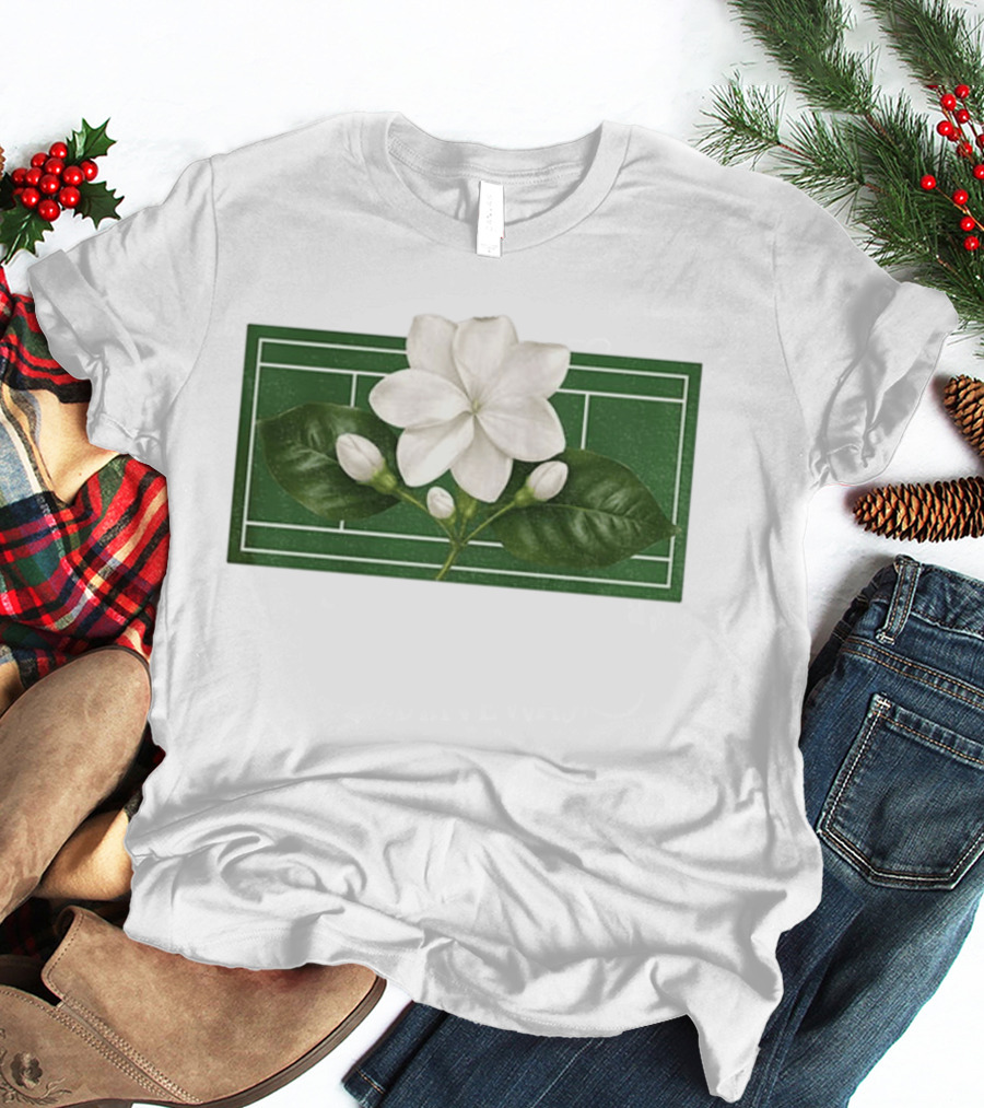 Colors Alex Eala Sampaguita Bloom Tennis 2026 White Flower Green Court T-Shirt