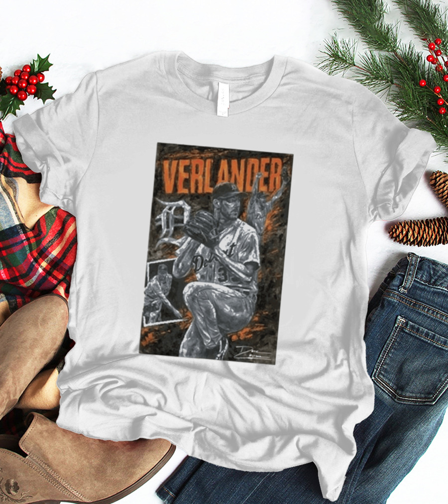 Detroit Tigers Verlander Baseball Legend 35 Pitcher T-Shirt