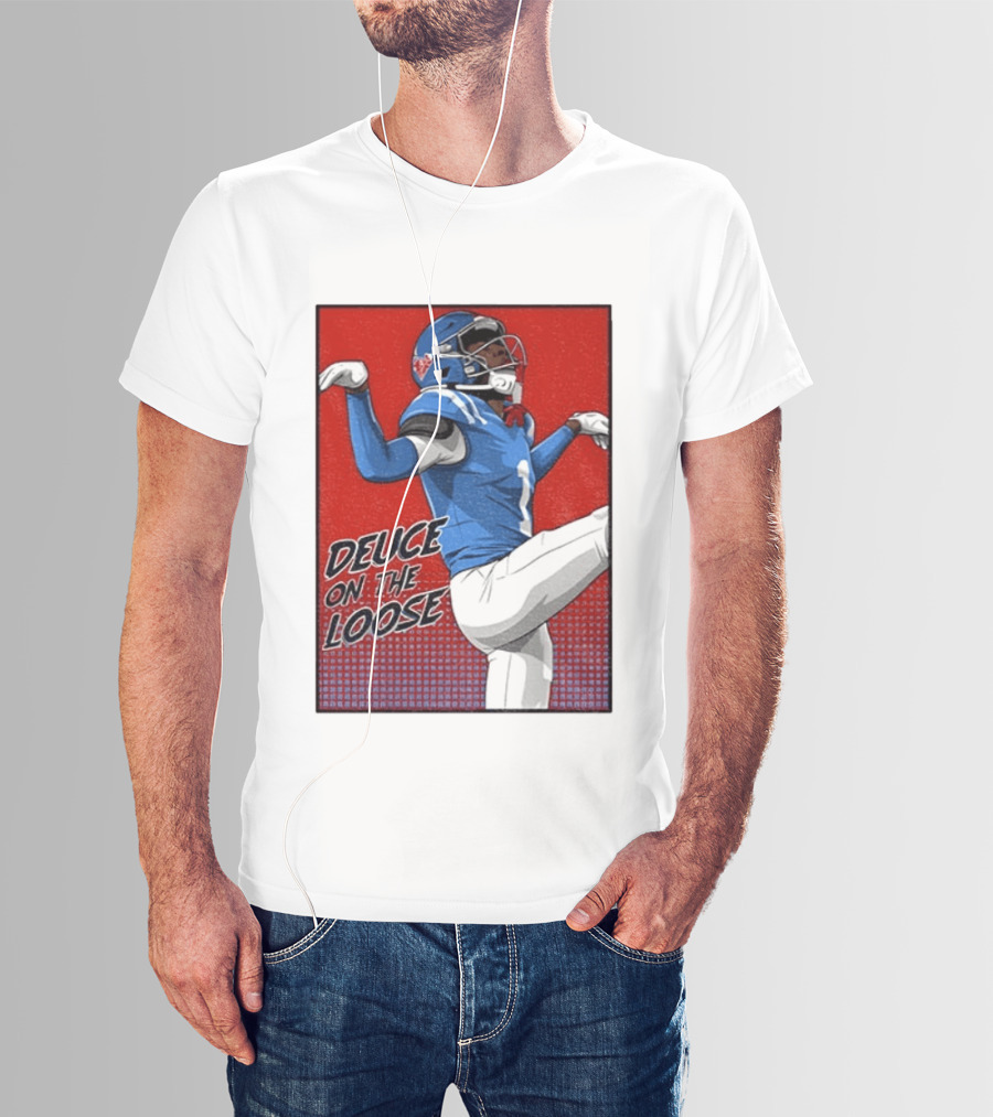 Deuce On The Loose Ole Miss Rebels Football Player Action T-Shirt