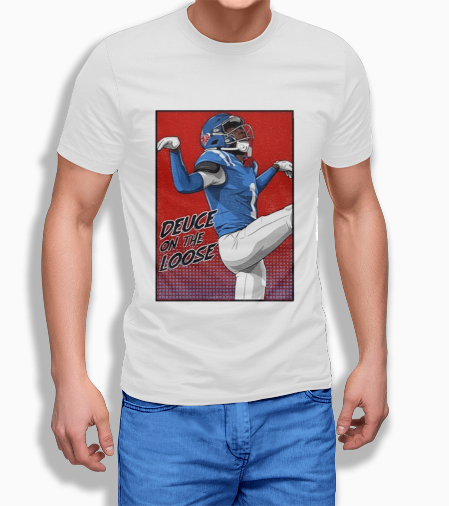 Deuce On The Loose Ole Miss Rebels Football Player Action T-Shirt