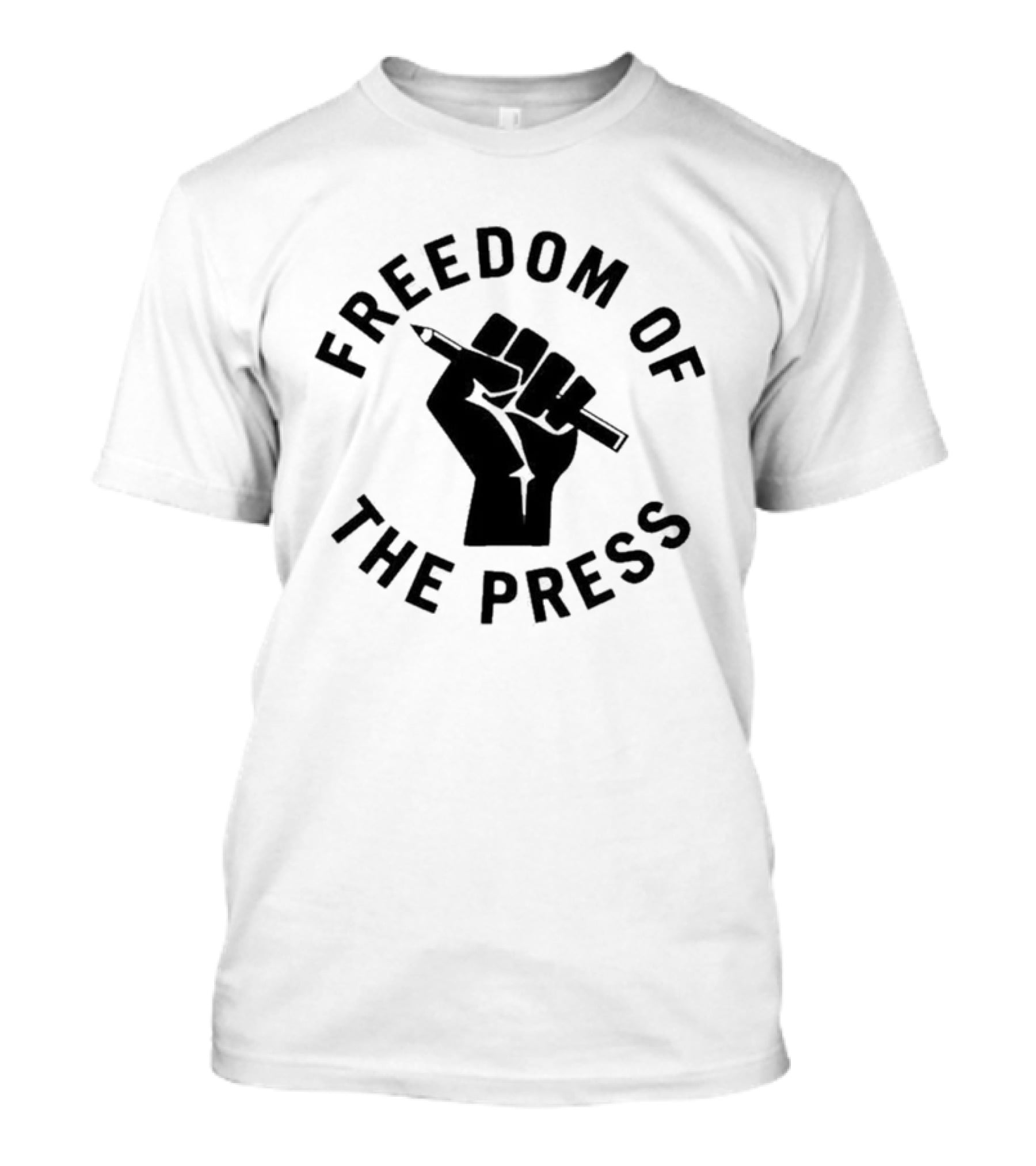 Freedom Of The Press Raised Fist Holding Pencil T-Shirt